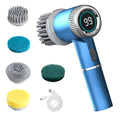 Electric Spin Scrubber With 5 Replaceable Brush Head, Three-Speed Adjustable Handheld Rechargeable Shower Scrubber – Cordless, Waterproof, Powerful Cleaning Brush for Bathroom, Kitchen, Toilet, Glass, Floor - HNspire