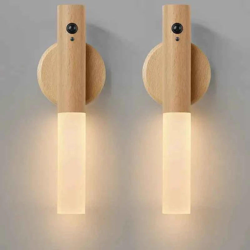 Smart Motion Sensor Night Light LED Rechargeable Magnetic Wall Lamp Portable for Hallway Bedroom Stairs Bathroom Cabinets Decor – Wireless USB Rechargeable, Automatic PIR Sensor, Closet & Kitchen Light