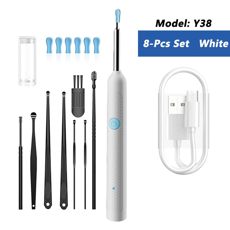 Visual Ear Wax Cleaner with Camera Safe Earwax Removal Endoscope with 5M Camera Luminous Otoscope Ear Cleaning Tools Ear Care – HD Camera, Wireless, LED Light, Smart Ear Cleaner - HNspire